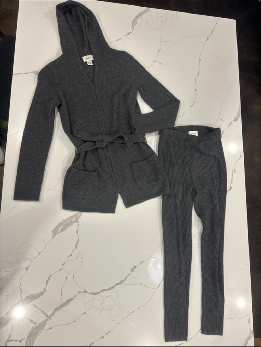Norman Marcus Women’s 2 Piece Dark Gray Cashmere Outfit Set